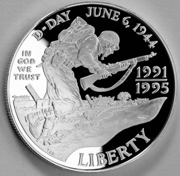 1991-1995 Wwii Fiftieth Anniversary Commemorative Silver One Dollar Proof Obverse