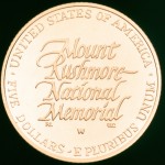 1991 Mount Rushmore Golden Anniversary Commemorative Gold Five Dollar Proof Reverse