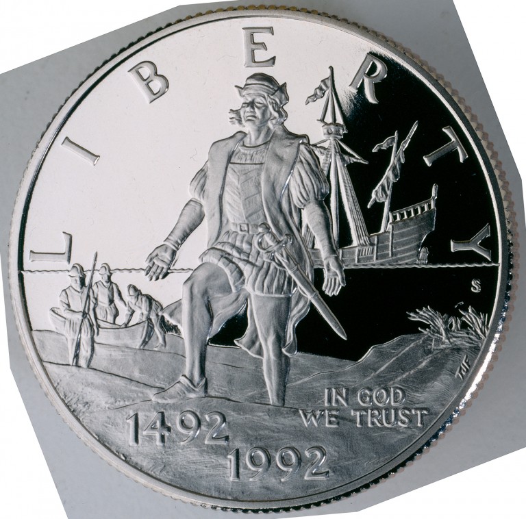 1992 Christopher Columbus Quincentenary Commemorative Clad  Half Dollar Proof Obverse
