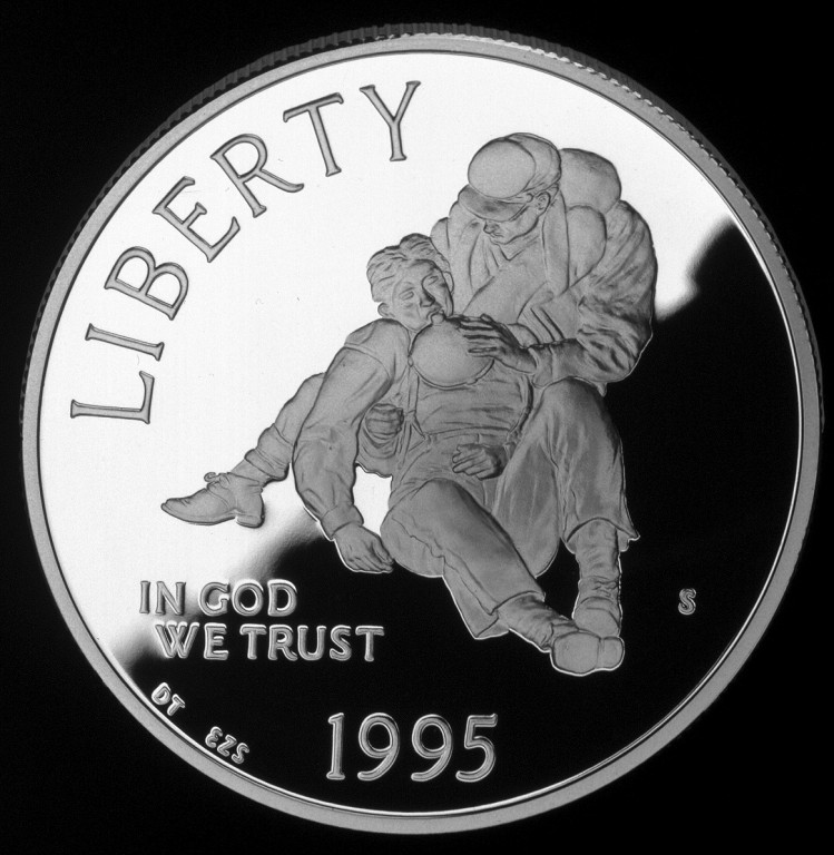 1995 Civil War Battlefield Commemorative Silver One Dollar Proof Obverse