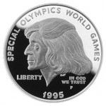 1995 Special Olympics World Games Commemorative Silver One Dollar Proof Obverse