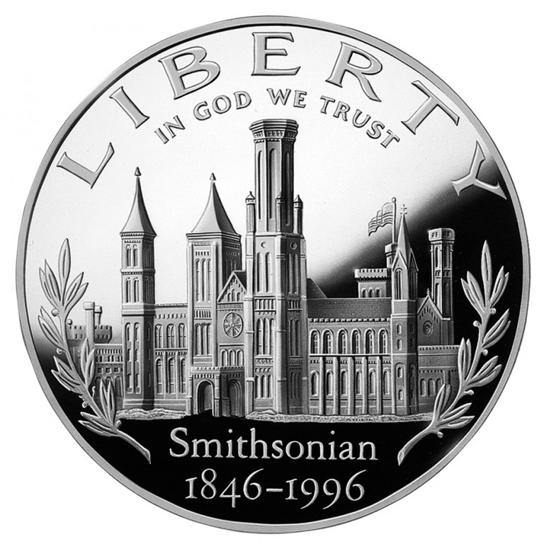 1996 Smithsonian Institution Commemorative Silver One Dollar Proof Obverse