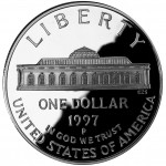 1997 United States Botanic Garden Commemorative Silver One Dollar Proof Obverse