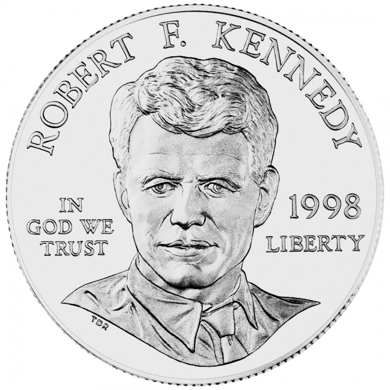 1998 Robert Francis Kennedy Commemorative Silver One Dollar Uncirculated Obverse