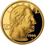 1999 George Washington Commemorative Gold Five Dollar Proof Obverse