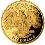 1999 George Washington Commemorative Gold Five Dollar Proof Reverse