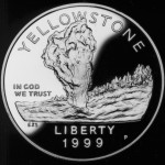 1999 Yellowstone National Park Commemorative Silver One Dollar Proof Obverse