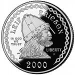 2000 Leif Ericson American Commemorative Silver One Dollar Proof Obverse