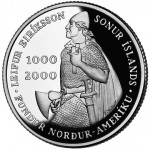 2000 Leif Ericson Icelandic Kronur Commemorative Silver One Dollar Proof Obverse