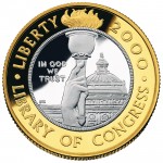 2000 Library Of Congress Commemorative Bimetallic Ten Dollar Proof Obverse