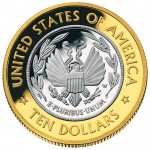2000 Library Of Congress Commemorative Bimetallic Ten Dollar Proof Reverse