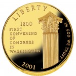 2001 United States Capitol Visitor Center Commemorative Gold Five Dollar Proof Obverse