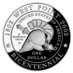 2002 West Point Bicentennial Commemorative Silver One Dollar Proof Reverse
