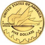 2002 Winter Olympics Salt Lake City Commemorative Gold Five Dollar Uncirculated Reverse