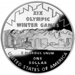2002 Winter Olympics Salt Lake City Commemorative Silver One Dollar Proof Reverse