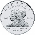 2003 First Flight Centennial Commemorative Silver One Dollar Uncirculated Obverse
