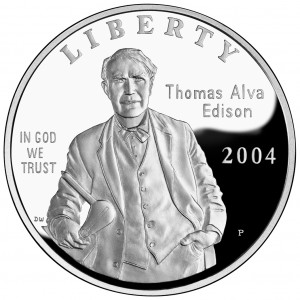 2004 P Thomas Edison Commemorative Proof Dollar Coin Only