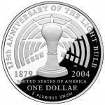 2004 Thomas Edison Commemorative Silver One Dollar Proof Reverse