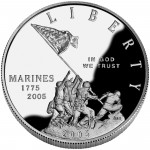 2005 United States Marine Corps Commemorative Silver One Dollar Proof Obverse