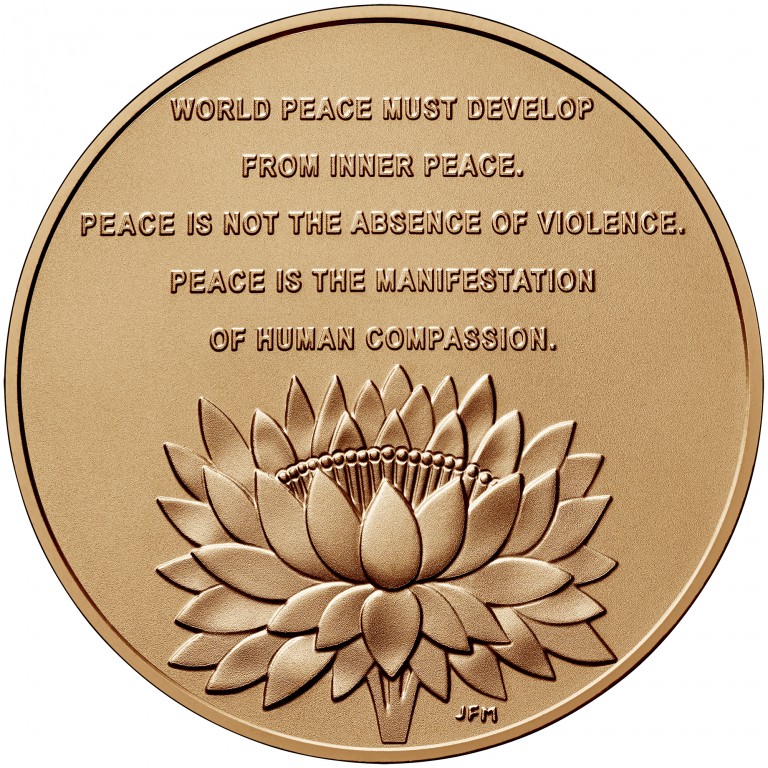 2006 Dalai Lama Bronze Medal One And One Half Inch Reverse