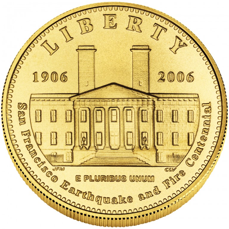 2006 San Francisco Mint Centennial Commemorative Gold Five Dollar Uncirculated Obverse