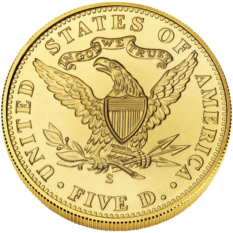 2006 San Francisco Mint Centennial Commemorative Gold Five Dollar Uncirculated Reverse