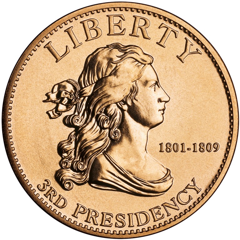 Jefferson Liberty First Spouse Bronze Medal Obverse
