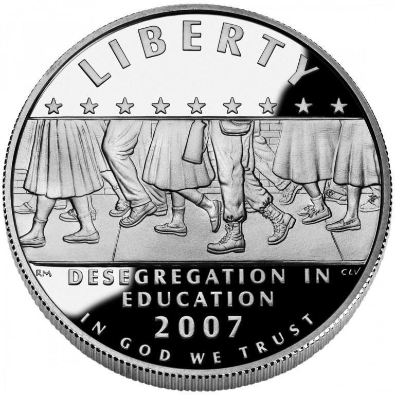 2007 Little Rock Central High School Commemorative Silver One Dollar Proof Obverse