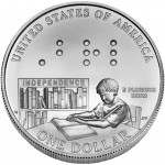 2009 Louis Braille Bicentennial Commemorative Silver One Dollar Uncirculated Reverse