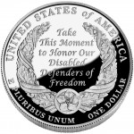 2010 American Veterans Disabled For Life Commemorative Silver One Dollar Proof Reverse