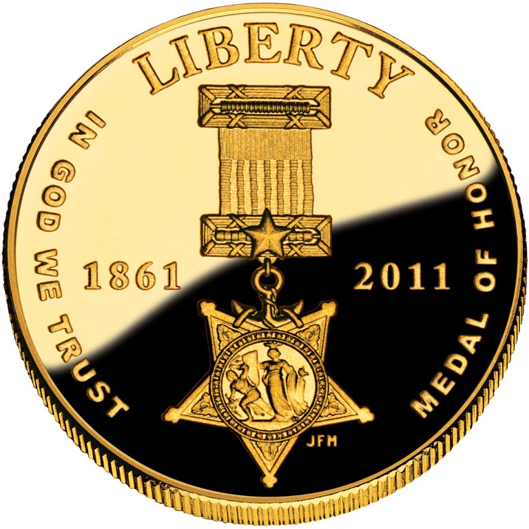 2011 Medal Of Honor Commemorative Gold Five Dollar Proof Obverse