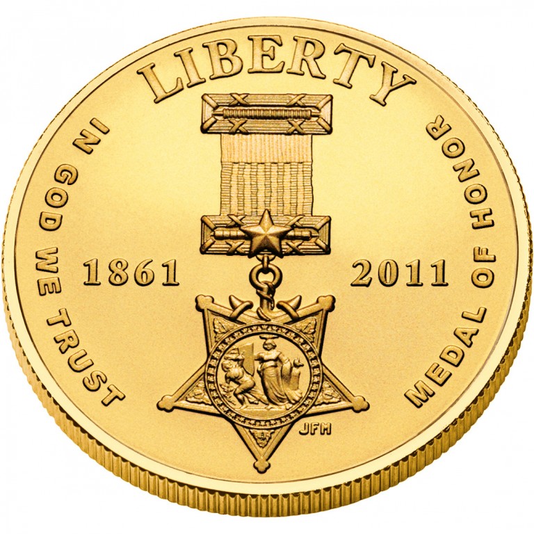 2011 Medal Of Honor Commemorative Gold Five Dollar Uncirculated Obverse