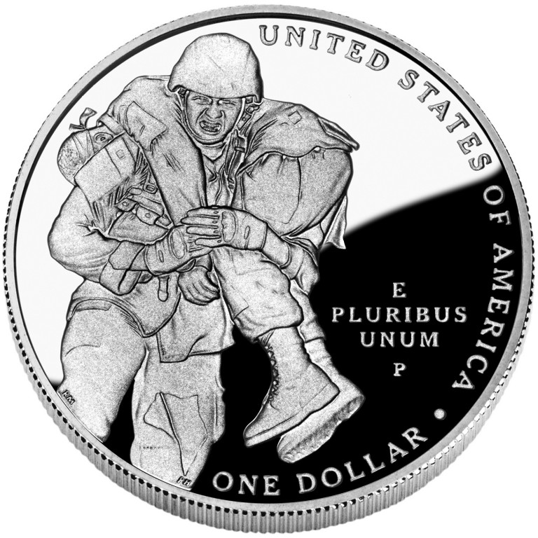 2011 Medal Of Honor Commemorative Silver One Dollar Proof Reverse