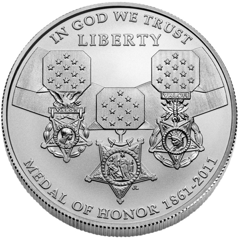 2011 Medal Of Honor Commemorative Silver One Dollar Uncirculated Obverse