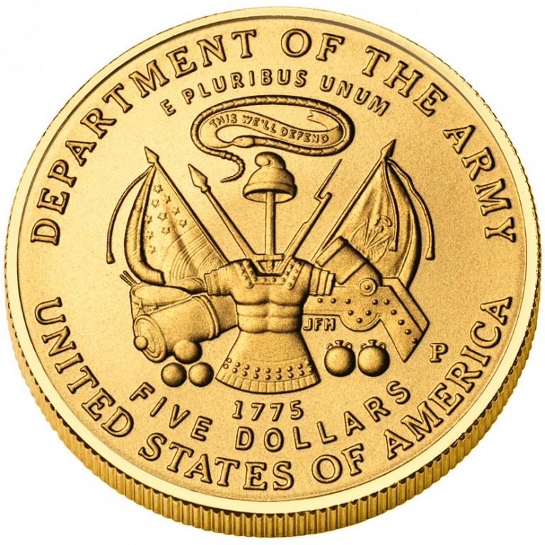 2011 United States Army Commemorative Gold Uncirculated Reverse
