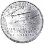 2012 Star Spangled Banner Commemorative Silver One Dollar Uncirculated Reverse