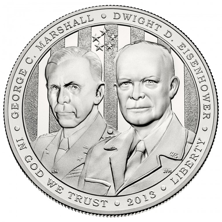 2013 W 5 Star Generals BU Silver Dollar US Mint UNCIRCULATED Coin Box and COA 