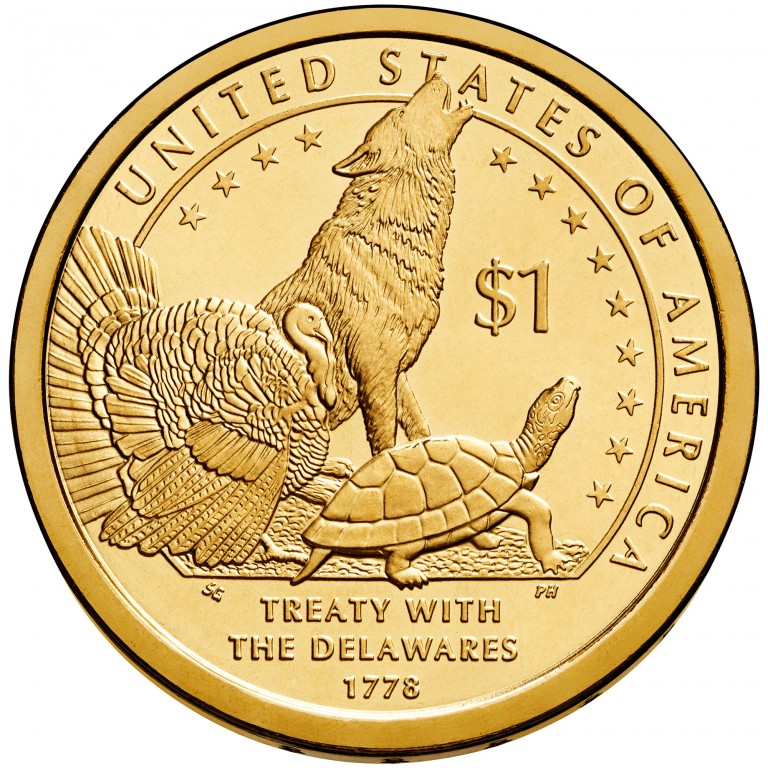 2013 Native American One Dollar Uncirculated Reverse