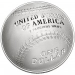 2014 National Baseball Hall Of Fame Commemorative Silver One Dollar Proof Reverse