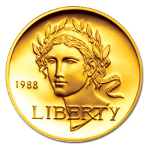 1988 Olympics Seoul Korea Commemorative Gold Five Dollar Proof Obverse