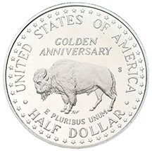 1991 Mount Rushmore Golden Anniversary Commemorative Clad Half Dollar Uncirculated Reverse