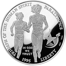 1995 Centennial Olympics Paralympics Silver Dollar Obverse