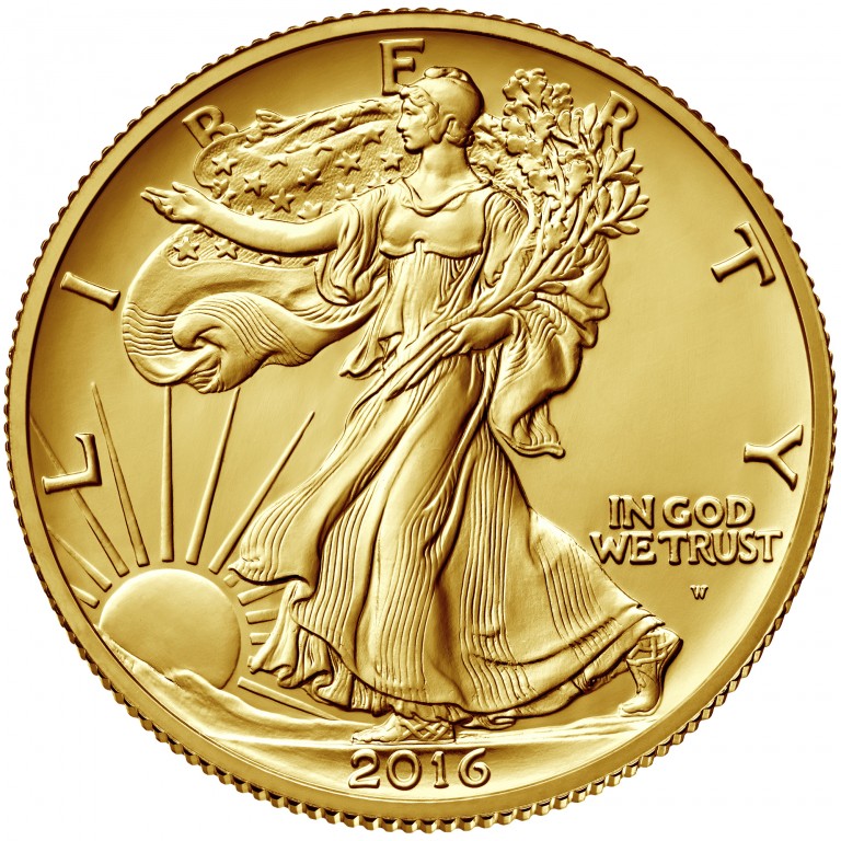 2016 Walking Liberty Centennial Gold Coin Obverse