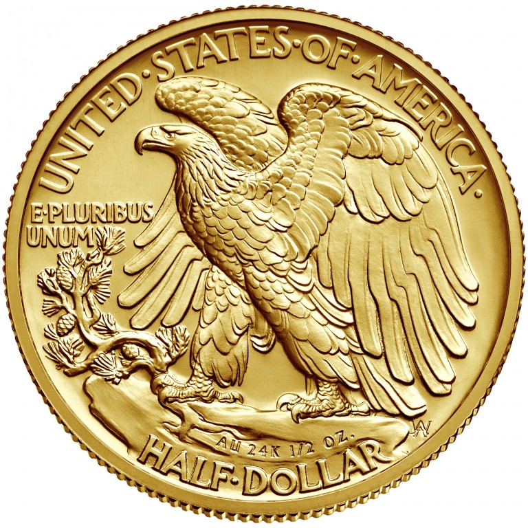 2016 Walking Liberty Centennial Gold Coin Reverse