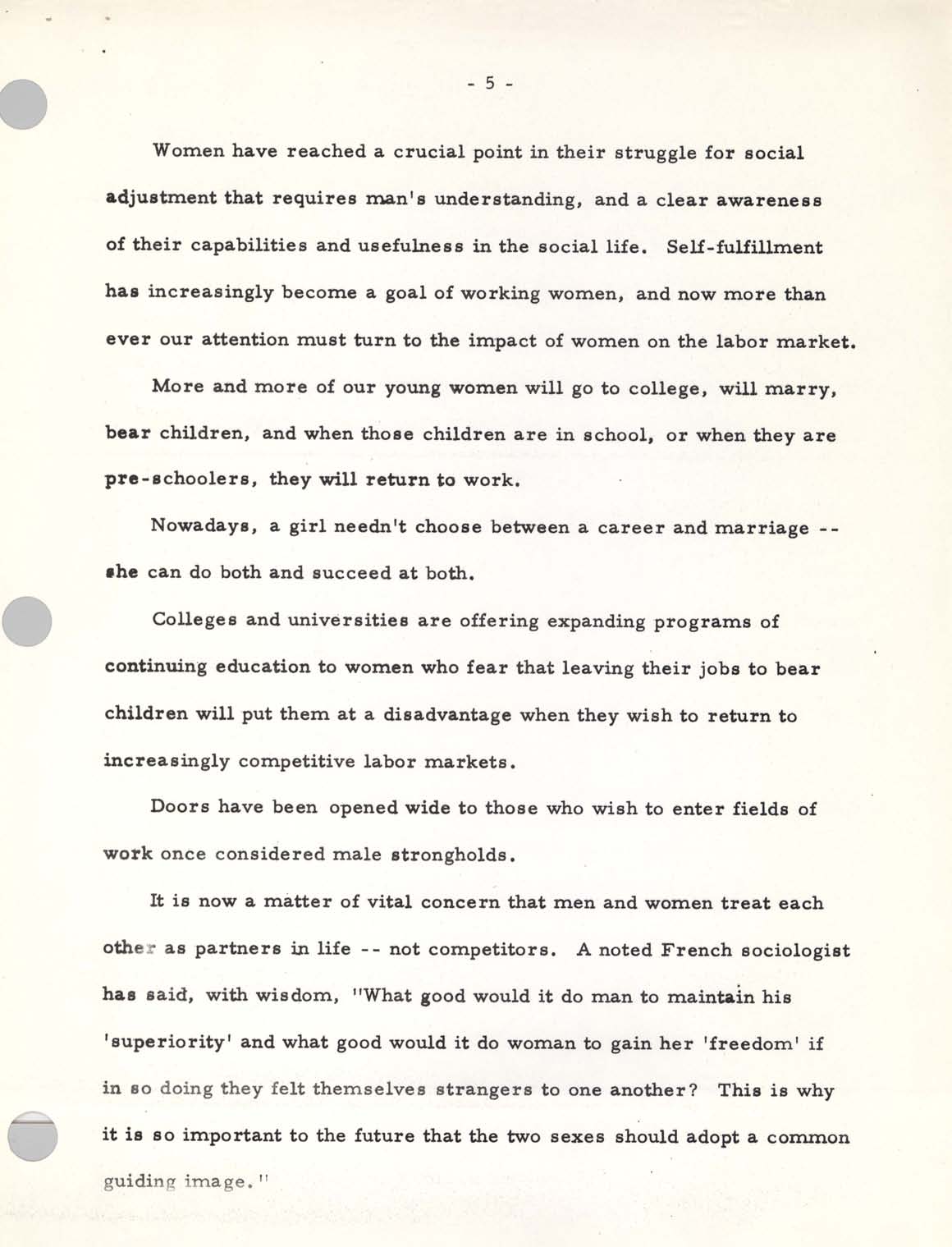 Mary Brooks Remarks at Ceremony for Women's Suffrage Postage Stamp, Page 5