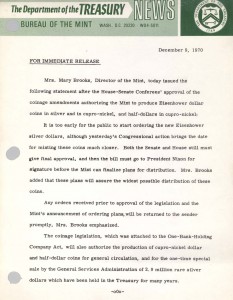Approval of Coinage Amendments, December 9, 1970. Full text is duplicated in the body of this page.
