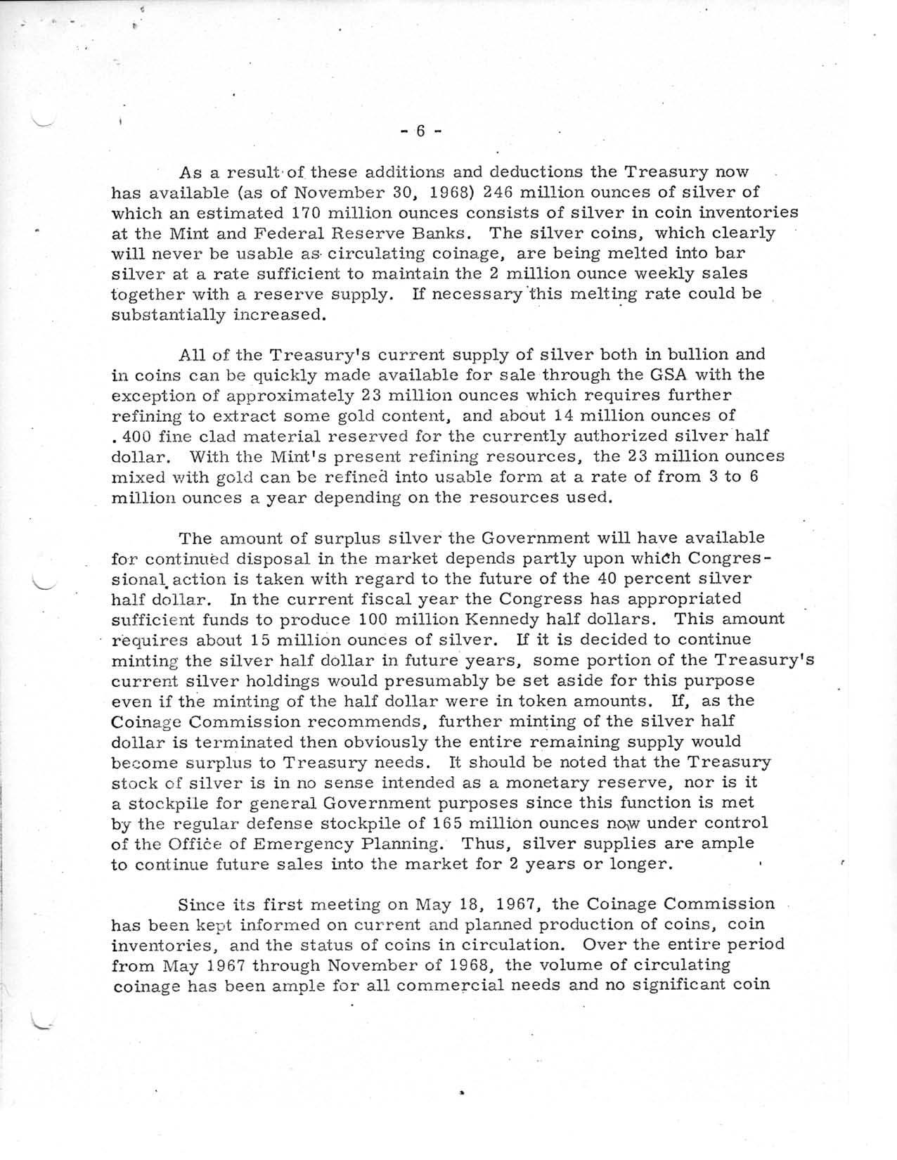 Historic Press Release: Letter to  President From Treasury Secretary, Page 7