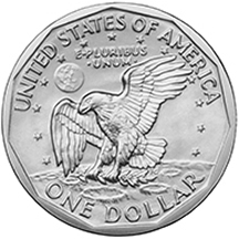 The 1979 Susan B. Anthony Dollar reverse is similar to the 1971 Eisenhower Dollar and features Apollo 11's insignia.