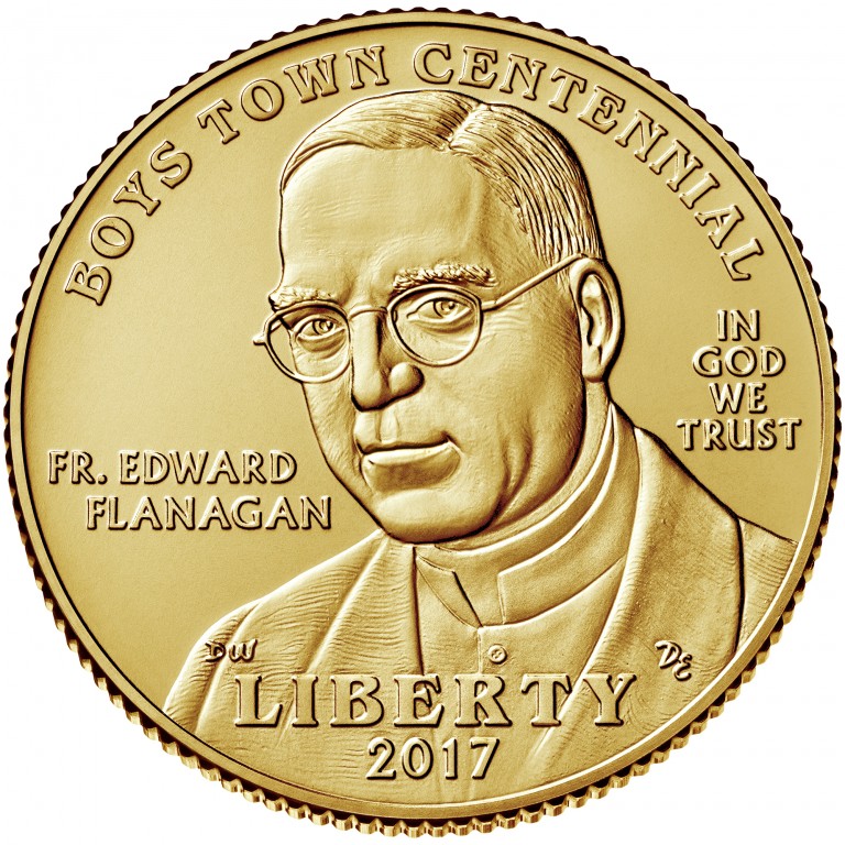 2017 Boys Town Commemorative Gold Uncirculated Obverse