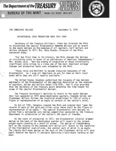 Historic Press Release, September 9, 1976. Full text is duplicated in the body of this page.